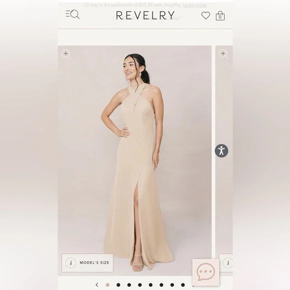 Revelry Athena Chiffon Dress in Champagne